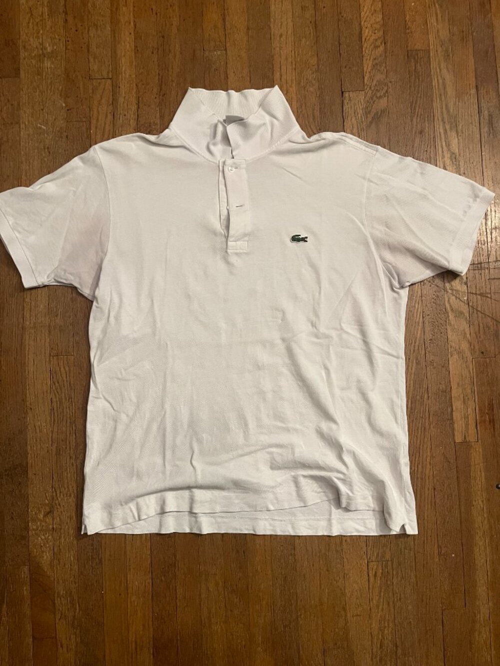 Lacoste Classic White Cotton Pique Polo Size 5